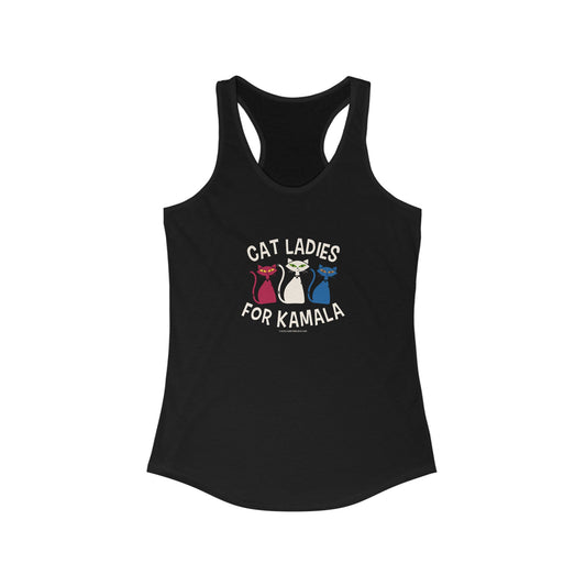 CAT LADIES FOR KAMALA RACERBACK TANK