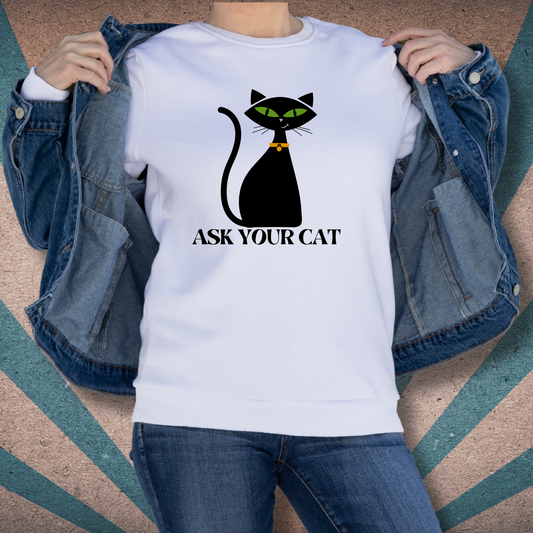 ASK YOUR CAT TEE - BLACK CAT