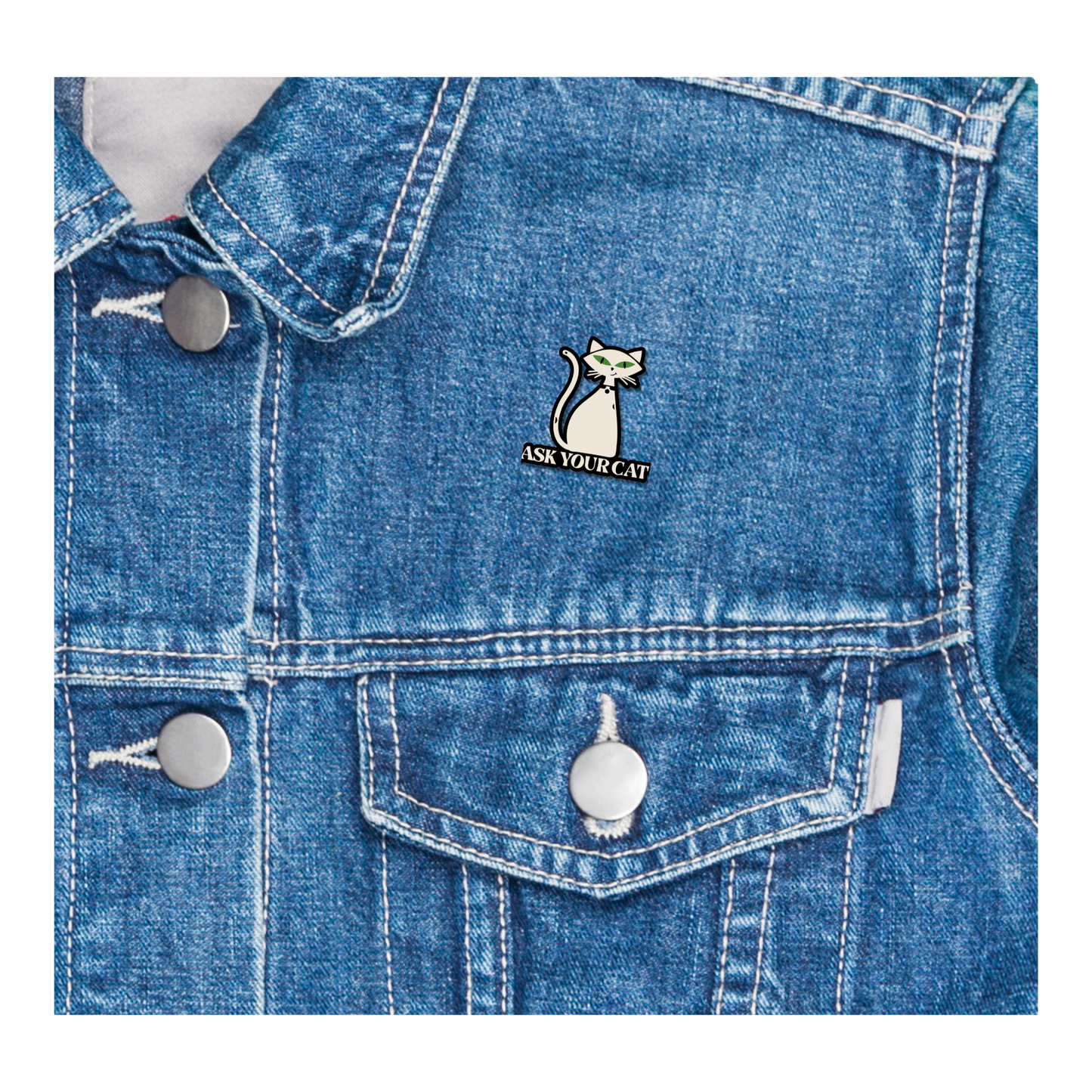 ASK YOUR CAT ENAMEL PIN