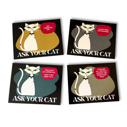 ASK YOUR CAT FOUR POSTCARD SET